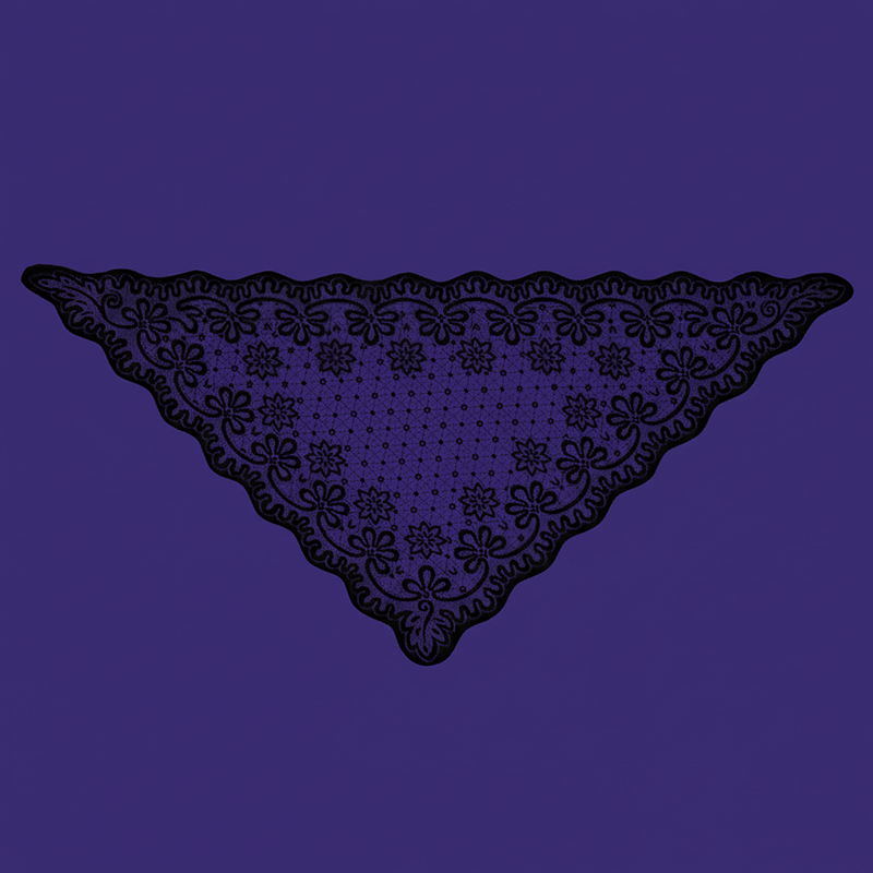 Косынка черная с оплавленным краем 109х75см арт. КО-001.Ч